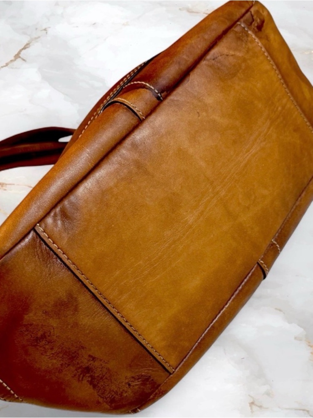 Coach Legacy Ergo Burnished Leather with Scarf Wristlet and Legacy Charm - Picture 5 of 7